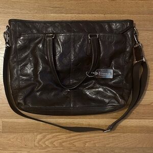 Coach Chocolate Brown Leather Tote with Adjustable Strap